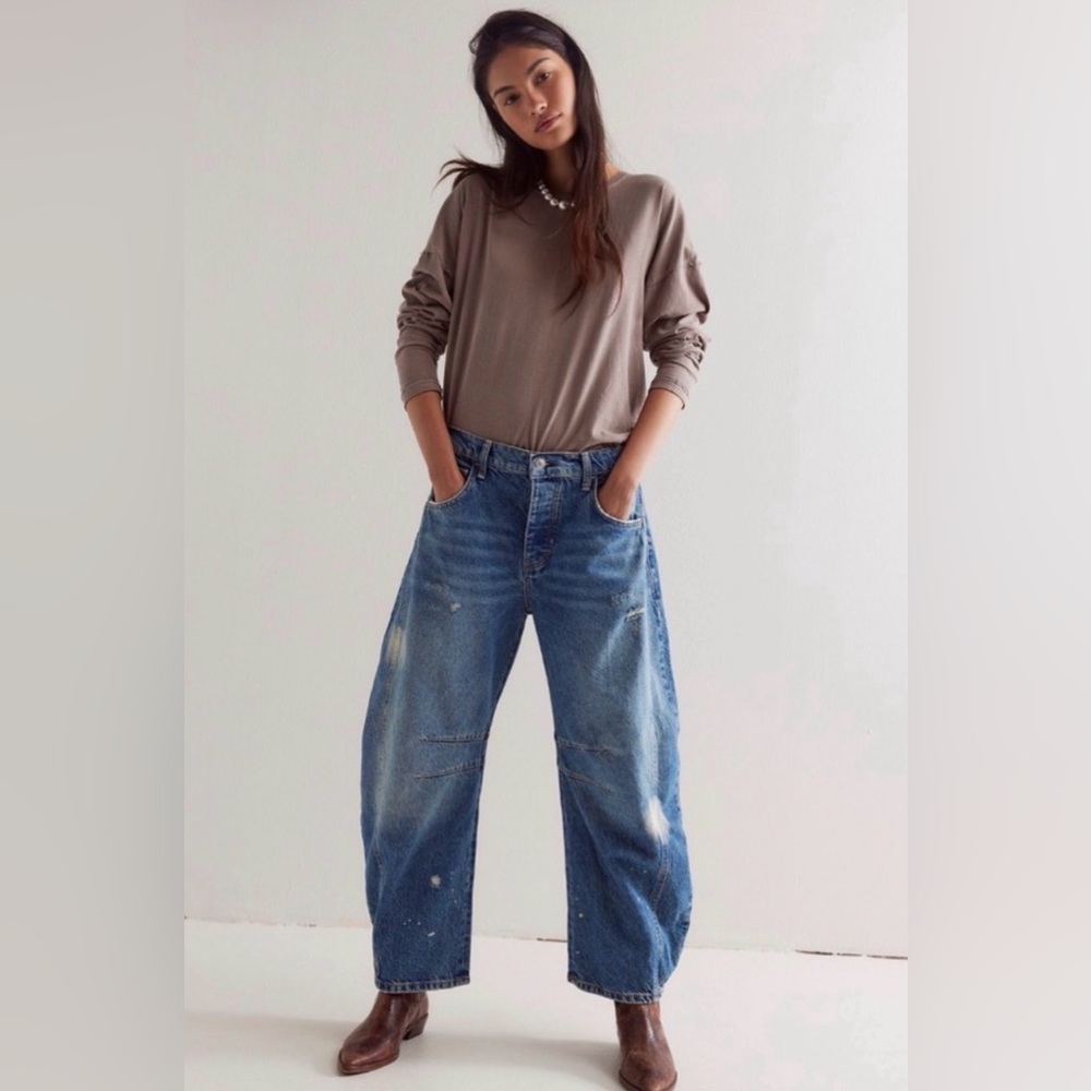 Free People Good Luck Barrel Jeans